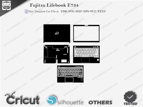 Fujitsu Lifebook E734 Skin Template Vector Armobileskin