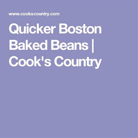 Quicker Boston Baked Beans Americas Test Kitchen Recipe Рецепт