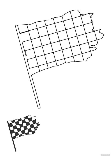 Free Double Checkered Flag coloring page - PDF | Template.net