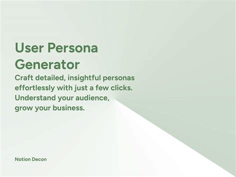 AI User Persona Generator — Buy & Sell Templates on Notion Insider