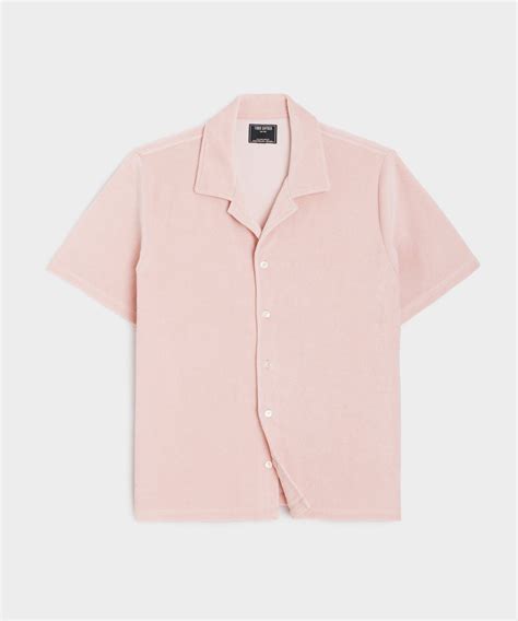 Terry Cabana Polo Shirt In Shell Pink Todd Snyder