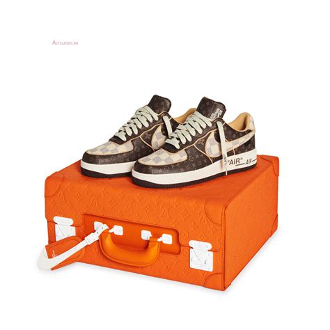 Nike X Louis Vuitton Air Force Low Brown Checkerboard Naf Lv Brown