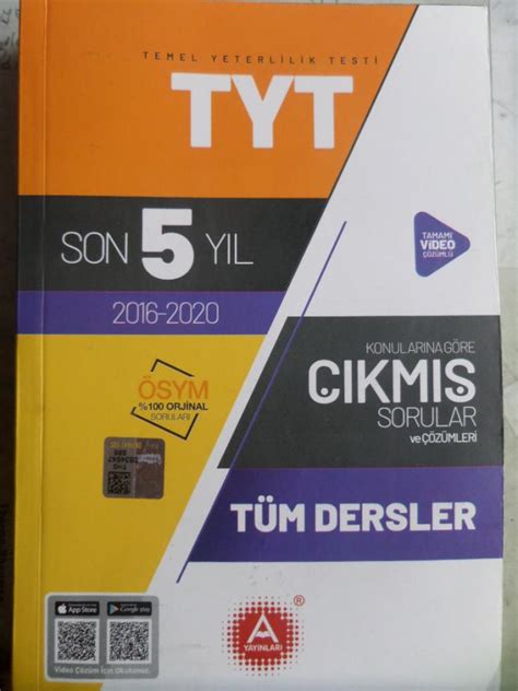 TYT Tüm Dersler Son 5 Yıl Çıkmış Sorular