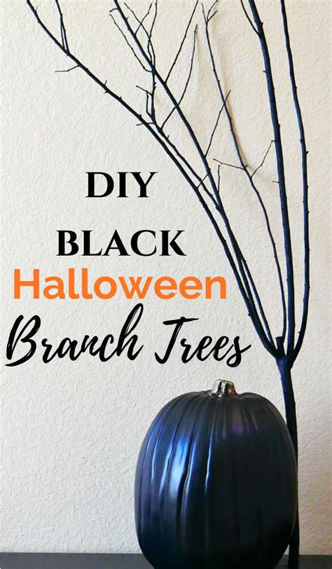 Diy Black Halloween Branch Trees Black Halloween Diy Halloween Tree