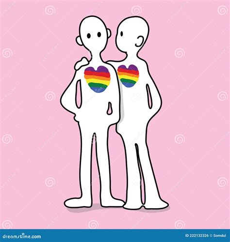 Cute Lgbtq Pride Hearts Cartoon Vector Illustration Motif Set Hand