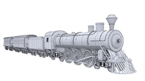 Steam train model - TurboSquid 1581642