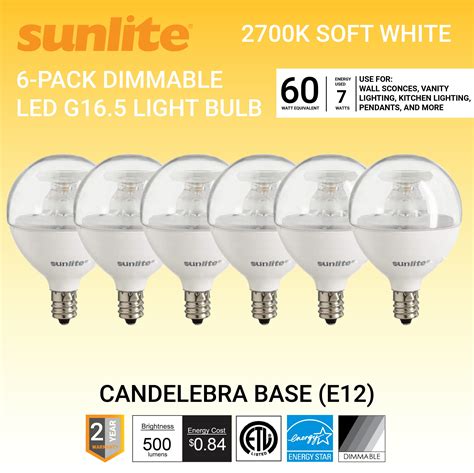 Sunlite Led G Globe Light Bulb Watts W Equivalent