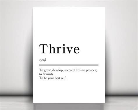 Canvas Wall Art Thrive Definition Print Poster Quote Wall-art | Etsy