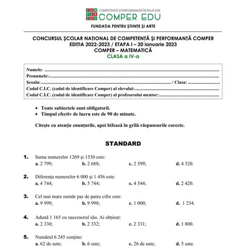 Subiect Comper Matematica Etapa1 2022 2023 Clasa3jitaruionelblog