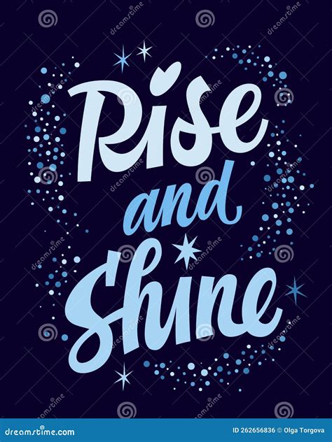 Rise And Shine Bright Modern Script Lettering Phrase Glitter Festive