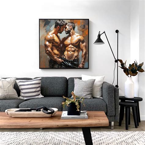 Nude Male Gay Throuple Digital Art AI Generated Oil Painting Nude