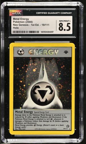 Pokemon Neo Genesis St Edition Holo Metal Energy Cgc