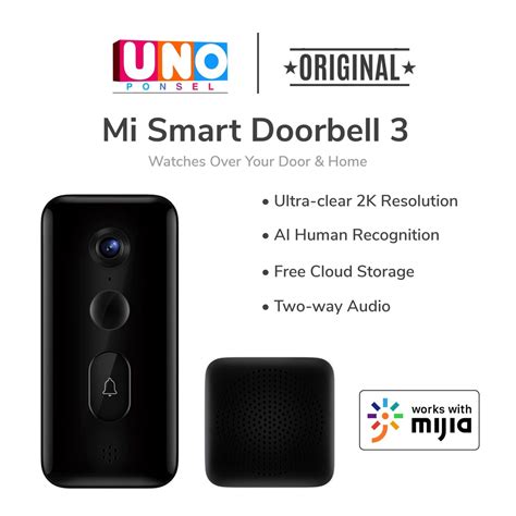 Jual Mi Smart Doorbell 3 Home Security Door Bel Pintu Kamera Pintar