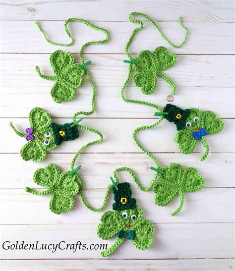 Crochet Shamrock Garland For St Patrick S Day GoldenLucyCrafts