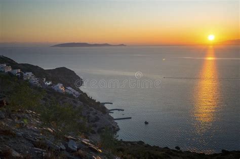 Sunset in Crete. Greek Island Stock Photo - Image of view, greece ...