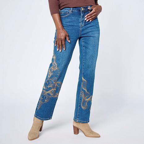 Dg2 By Diane Gilman New Classic Stretch Embroidered Girlfriend Jean Hsn