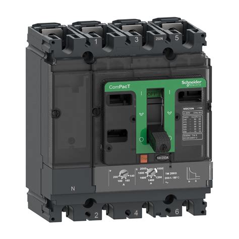 Circuit Breaker Compact Nsx160n 50ka At 415vac Tmd Trip Unit 100a 50 Degrees C 4 Poles 4d