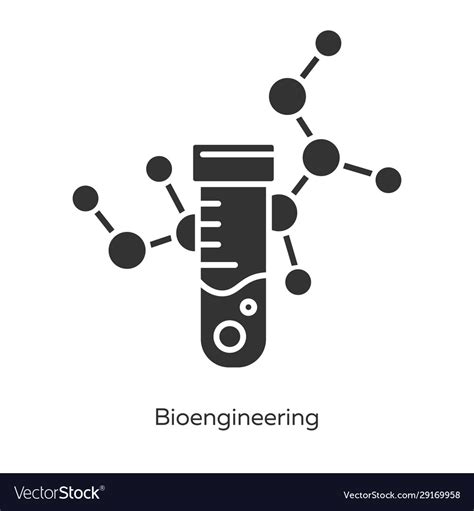 Bioengineering Glyph Icons Set Biological Vector Image