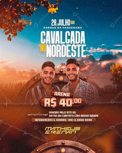 Flyer Cavalgada No Nordeste Artistas Social Media Psd Edit Vel In