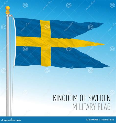 Swedish Military Flag Kingdom Of Sweden Eu Stock Vector