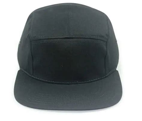 Wholesale 10pcslot Fashion Mens Blank 5 Panels Caps Plain Black Strap