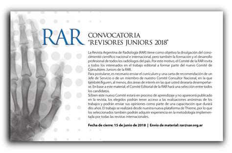 Boletín Express Convocatoria Revista RAR Vol 9 Nº 15 Abril 2018