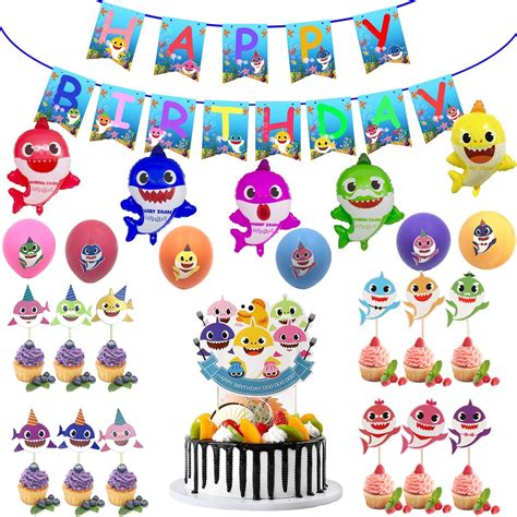 Buy Baby Shark Party Supplies Happy Birthday Banner Set Cute Shark