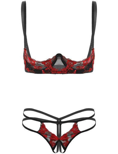 Vrouwen Sexy Erotische Borduren Kant Lingerie Set Verstelbare Bandjes