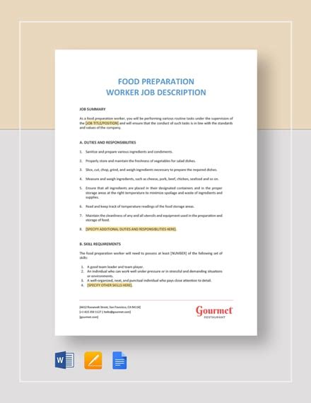 19+ Job Description Templates in Word