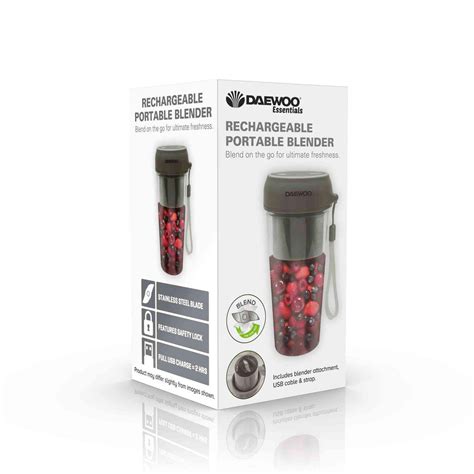 Daewoo Essentials Rechargable Portable Blender Cooking And Dining
