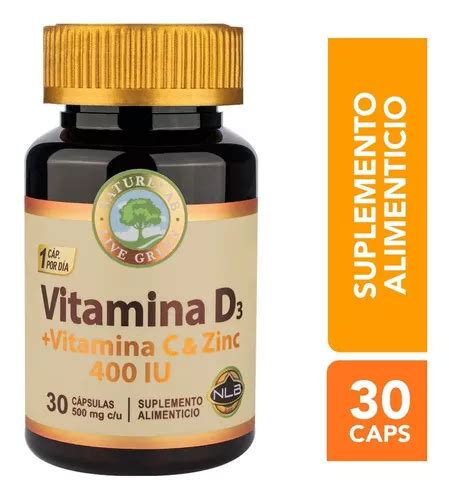 Vitamina D3 Vitamina C And Zinc 400 Iu 60 Cápsulas Naturelab Sabor Sin Sabor Meses Sin Intereses