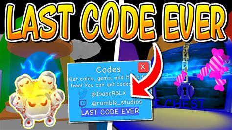 LAST CODES EVER IN ROBLOX BUBBLEGUM SIMULATOR YouTube