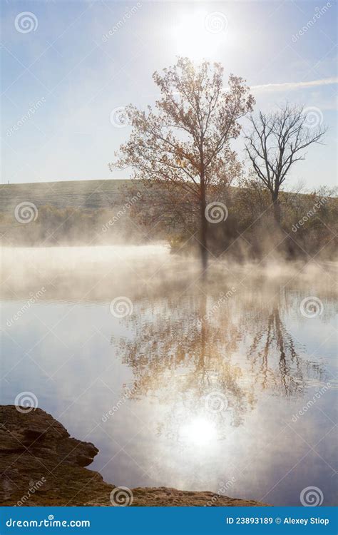 Misty Sunrise Stock Image Image Of Mist Serene Reflection 23893189