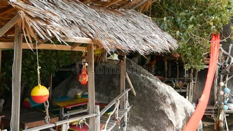 Relaxing Cannabis Rasta Reggae Bar On The Tropical Summer Beach From