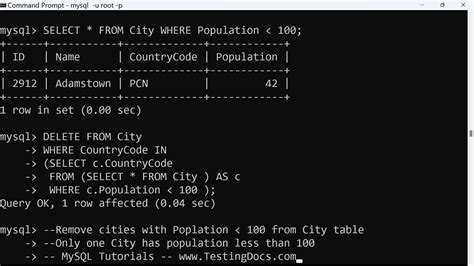 Delete Rows In A Table Using Subquery Testingdocs