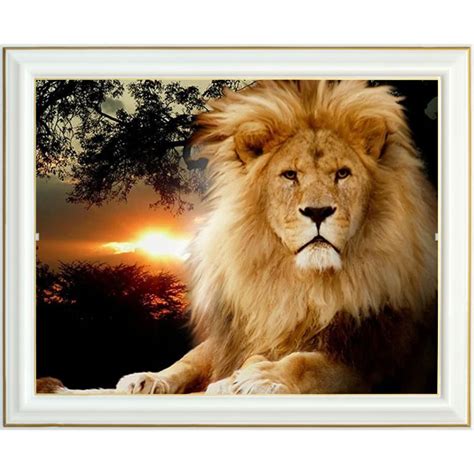 Diamond Painting Lion Au Crépuscule 40 X 50 Cm Lartera