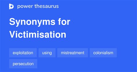 Victimisation synonyms - 63 Words and Phrases for Victimisation