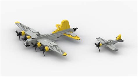 two yellow and gray lego airplanes on a white surface with no people ...