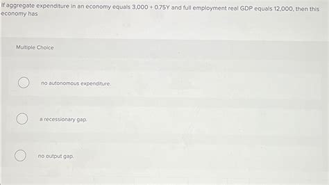 Solved If Aggregate Expenditure In An Economy Equals