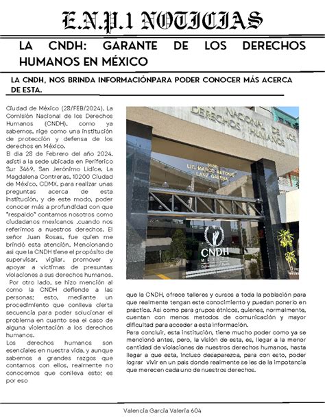 CNDH REPORTE ACERCA DE CNDH E N P NOTICIAS LA CNDH GARANTE DE LOS