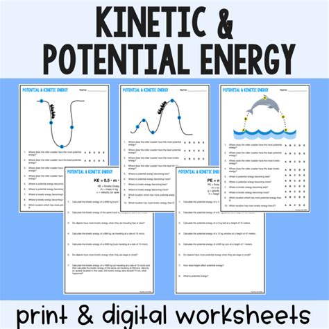 Kinetic Energy Potential Energy Worksheet