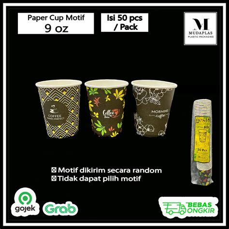 Jual Paper Hot Cup Oz Motif Gelas Panas Ml Motif TANPA Tutup Shopee Indonesia