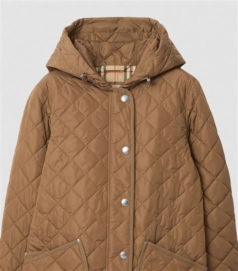 Womens Burberry Brown Quilted Hooded Coat Harrods Uk