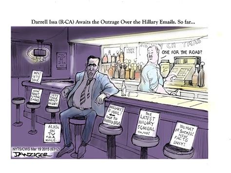 Hillary emails Darrell Issa, political cartoon - Danziger Cartoons