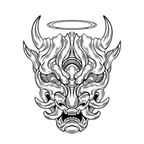 Free vector oni mask tattoo tribal 15737039 Vector Art at Vecteezy