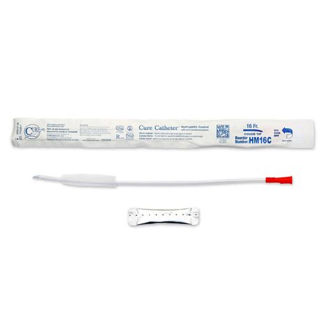 Cure Hydrophilic Catheter Coude Tip For Male 16 Fr