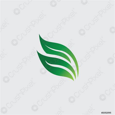 Green Leaf Ecology Logo Vector Stock Vector Crushpixel