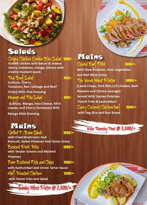 Menu – The Venue Bar & Bistro