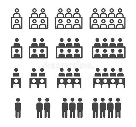 Sistema Del Icono De La Reuni N Y De La Conferencia Ilustraci N Del