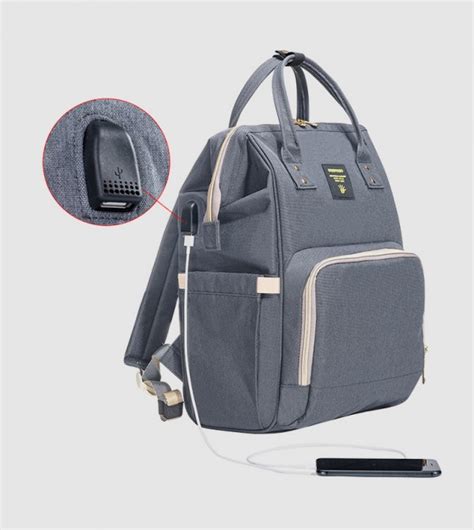 Buy Sunveno Diaper Bag With Usb In Grey 6thStreet UAE